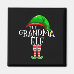Grandma Elf Group Matching Family Kerstmis Magneet