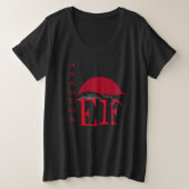 Grandma Elf Holiday Kerstmis Black Grote Maat T-shirt (Design voorkant)