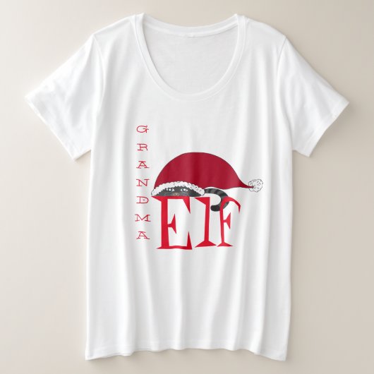 Grandma Elf Holiday Kerstmis Grote Maat T-shirt (Design voorkant)