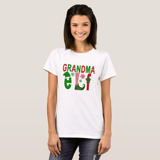 GRANDMA elf kerst ..png T-shirt (Voorkant volledig)