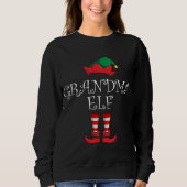 Grandma Elf Matching Family Kerstmis Pajama Grand Trui (Voorkant)