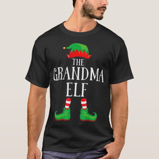 Grandma Elf Matching Group Xmas Funny Family Chris T-shirt (Voorkant)
