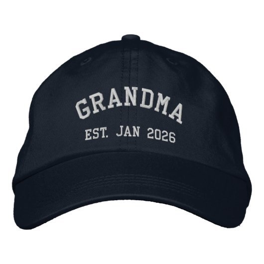 Grandma Est. 2026 Custom Embroidered Hat Geborduurde Pet (Voorkant)