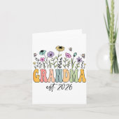 Grandma Est. 2026 Wildflower Promoted To Grandma Kaart (Voorkant)