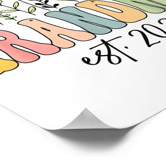 Grandma Est. 2026 Wildflower Promoted To Grandma  Poster (Hoek)