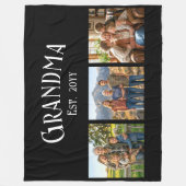 Grandma Est. Established Year Custom Name 3 Photo Fleece Deken (Voorkant)