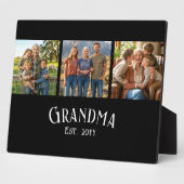 Grandma Est. Established Year Custom Name 3 Photo Fotoplaat (Zijkant)