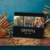 Grandma Est. Established Year Custom Name 3 Photo Fotoplaat (Zijkant)