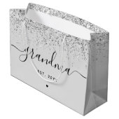 Grandma Est Glitter Confetti Custom Grandma Gifts Groot Cadeauzakje (Achterkant Gekanteld)