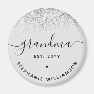 Grandma Est Glitter Confetti Custom Grandma Gifts Magneet