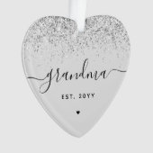 Grandma Est Glitter Confetti Custom Grandma Gifts Ornament (voorkant)