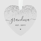 Grandma Est Glitter Confetti Custom Grandma Gifts Ornament (achterkant)