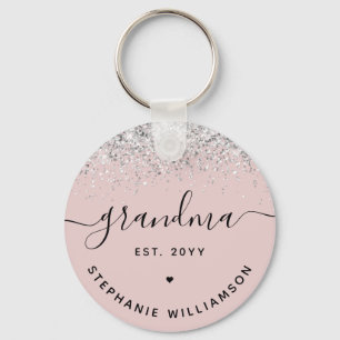 Grandma Est Glitter Confetti Custom Grandma Gifts Sleutelhanger