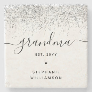 Grandma Est Glitter Confetti Custom Grandma Gifts Stenen Onderzetter