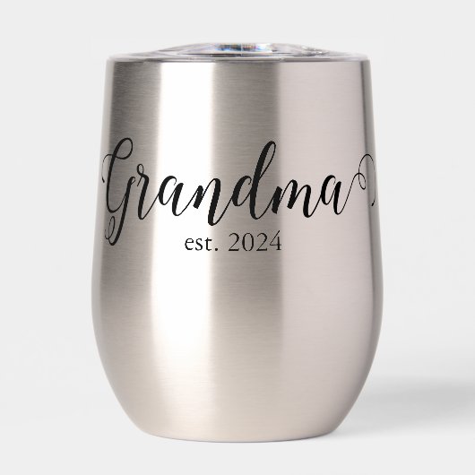 Grandma Est Modern Black Script Custom Date (Voorkant)