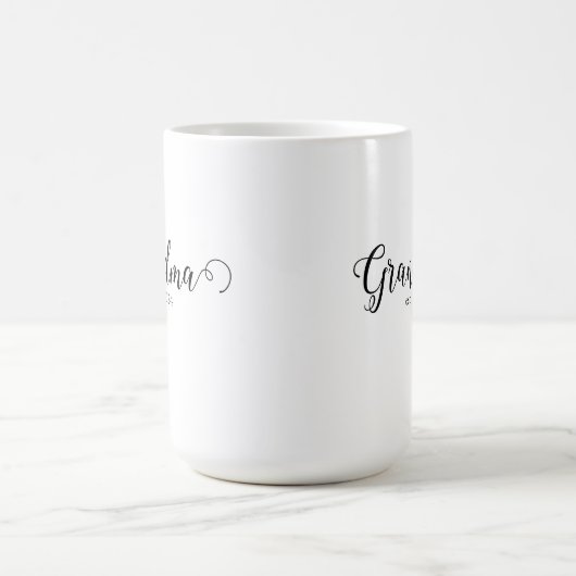 Grandma Est Modern Black Script Custom Date Koffiemok (Center)
