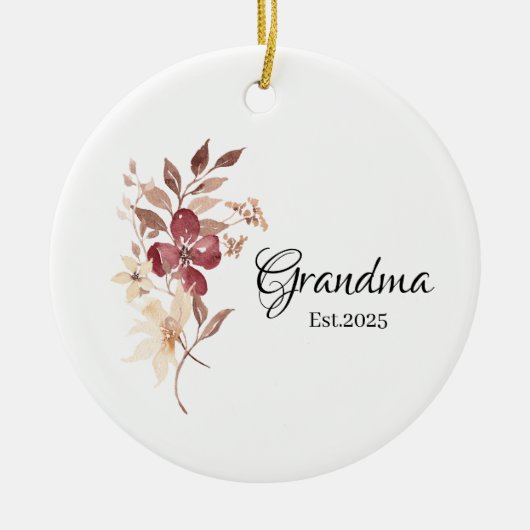 Grandma Est. Year – New Grandma Milestone Keramisch Ornament (Voorkant)