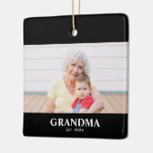 Grandma Established Black White Bold Photo Keramisch Ornament (Links)