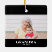 Grandma Established Black White Bold Photo Keramisch Ornament (Voorkant)