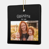 Grandma Established Custom Name Year Photo Black Keramisch Ornament (Links)