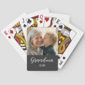 Grandma Established Minimalist White Script Text Pokerkaarten (Achterkant)