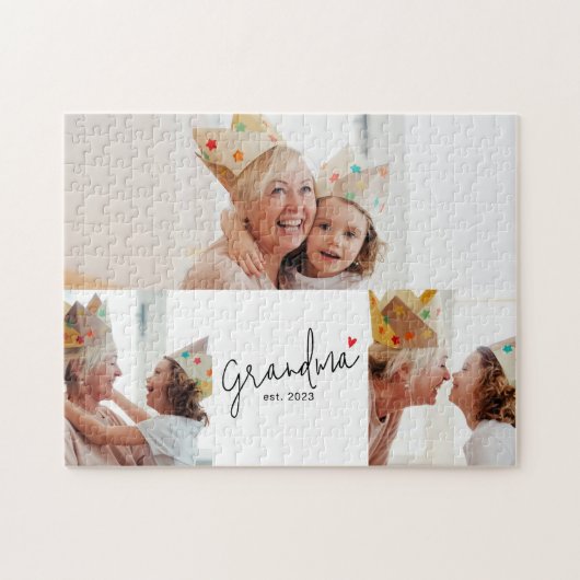 Grandma Established Modern Script 3 Photo Legpuzzel (Horizontaal)