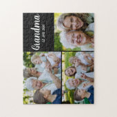 Grandma Established Modern Script Black 3 Photo Legpuzzel (Verticaal)