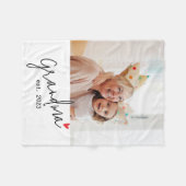 Grandma Established Modern Script Photo Fleece Deken (Voorkant (Horizontaal))