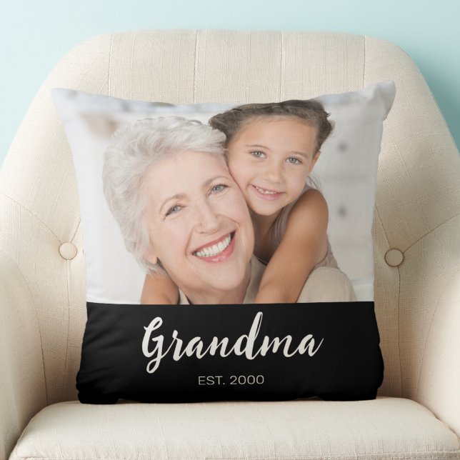 Grandma Established Modern Script Photo Kussen (Creator heeft geüpload)
