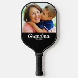 Grandma Established Modern Script Photo Pickleball Paddle
