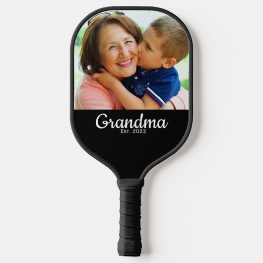 Grandma Established Modern Script Photo  Pickleball Paddle (Achterkant)