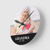 Grandma Established Modern White Photo Ronde Klok (Hoek)