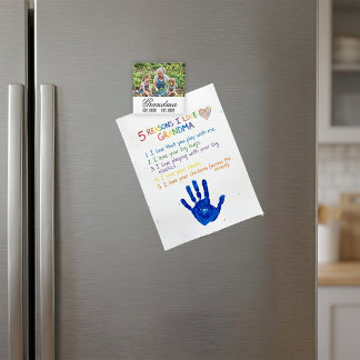 Grandma Established Photo Keepsake Magneet