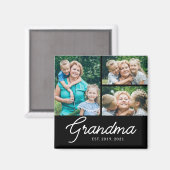 Grandma Established Script 3 Photo Magneet (Voorkant / Achterkant)