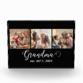 Grandma Established Script Gift 3 Photo Fotoblokken (Voorkant)