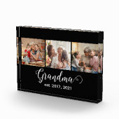 Grandma Established Script Gift 3 Photo Fotoblokken (Rechts)