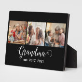 Grandma Established Script Gift 3 Photo Fotoplaat (Zijkant)