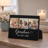 Grandma Established Script Gift 3 Photo Fotoplaat