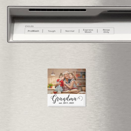 Grandma Established Script Gift Photo Magneet (Insitu (Vaatwasser))