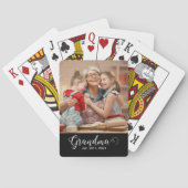 Grandma Established Script Gift Photo Pokerkaarten (Achterkant)