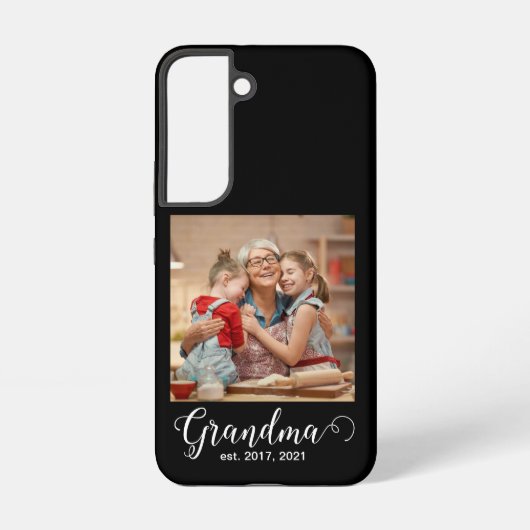 Grandma Established Script Gift Photo Samsung Galaxy Hoesje (Achterkant)
