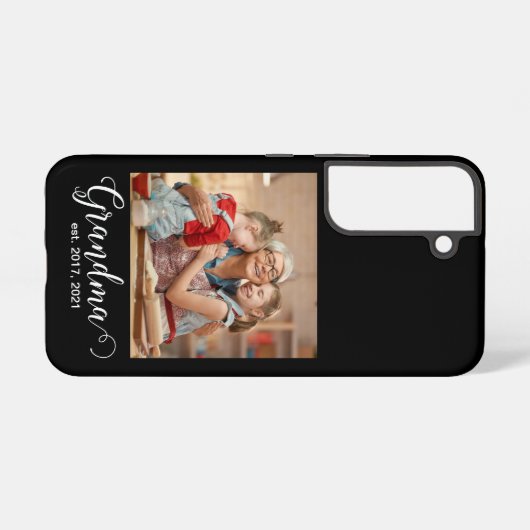 Grandma Established Script Gift Photo Samsung Galaxy Hoesje (Achterkant horizontaal)