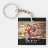 Grandma Established Script Gift Photo Sleutelhanger (voorkant)