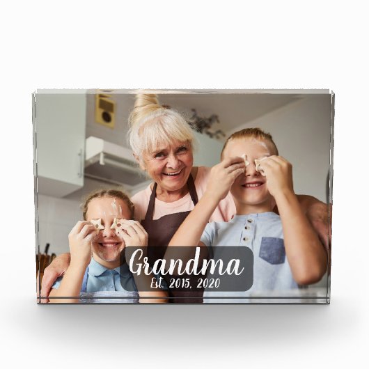 Grandma Established White Script Photo Fotoblokken (Voorkant)