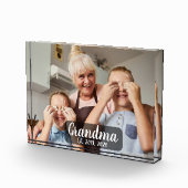 Grandma Established White Script Photo Fotoblokken (Rechts)
