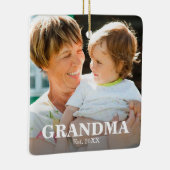 GRANDMA Established Year Photo Ceramic Ornament (Rechts)