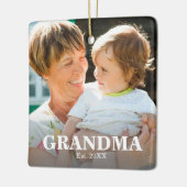 GRANDMA Established Year Photo Ceramic Ornament (Links)