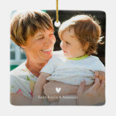 GRANDMA Established Year Photo Ceramic Ornament (Achterkant)