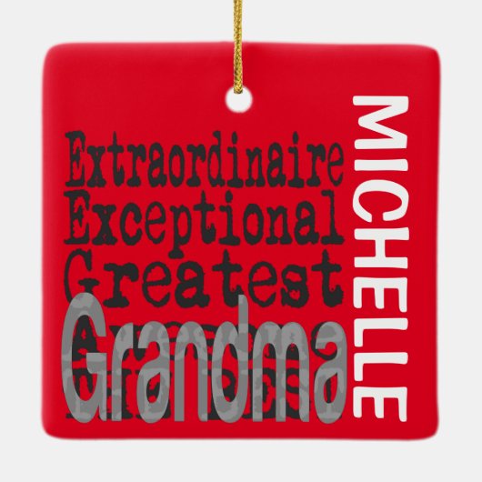 Grandma Extraordinaire CUSTOM Keramisch Ornament (Achterkant)