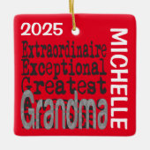 Grandma Extraordinaire CUSTOM Keramisch Ornament (Voorkant)